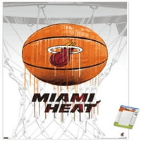 Маями Хийт - Плакат за стена на баскетбол, 22.375 34