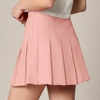 Изработена от Джони Женски кариран високо талия Учебна униформа за плисирана скейтър тенис пола xl розово