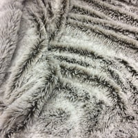 78.75 59 Луксозно сиво одеяло за хвърляне на FAU и черно руно