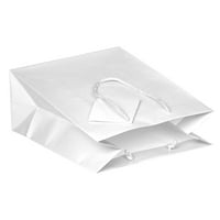 Хартиени Гланцови Подаръчни Торбички, 4, Бели, 6 Опаковки, Средни