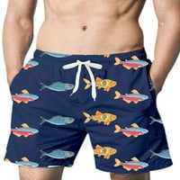 Колиша Мъжки плаж къси панталони с висока талия Плувен стволове Дръжка за летни кратки панталони ежедневни тренировки Мрежа облицовка