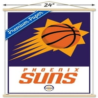 Phoeni Suns - Плакат за стена с лого с дървена магнитна рамка, 22.375 34