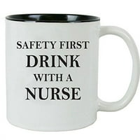 Customgiftsnow Безопасност Първа напитка с чаша за кафе на медицинска сестра - подаръци за CNA, RN, LPN медицинска сестра, студент