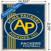 Green Bay Packers - Retro Logo Wall Poster, 14.725 22.375