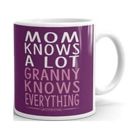 Мама знае много баба знае кафе чай керамична халба офис работа чаша подарък oz